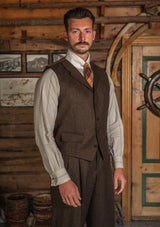 Woodrow Waistcoat - Burnt Saddle Herringbone