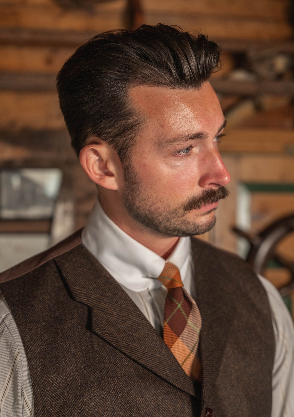Woodrow Waistcoat - Burnt Saddle Herringbone