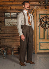 Woodrow Clark Trousers - Burnt Saddle Herringbone