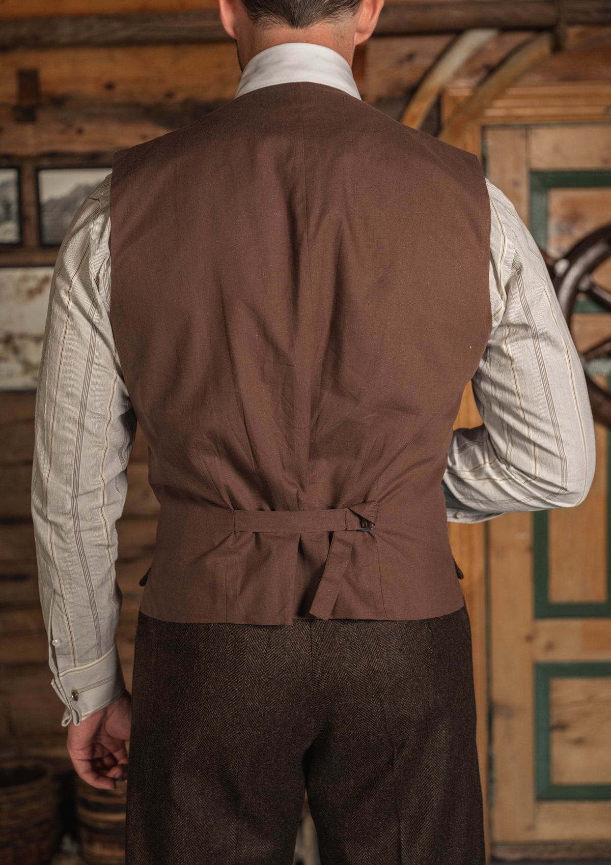 Woodrow Waistcoat - Burnt Saddle Herringbone