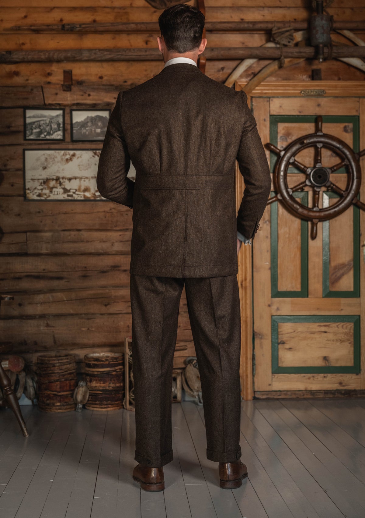 Woodrow Clark Trousers - Burnt Saddle Herringbone