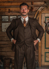 Woodrow Jacket - Burnt Saddle Herringbone