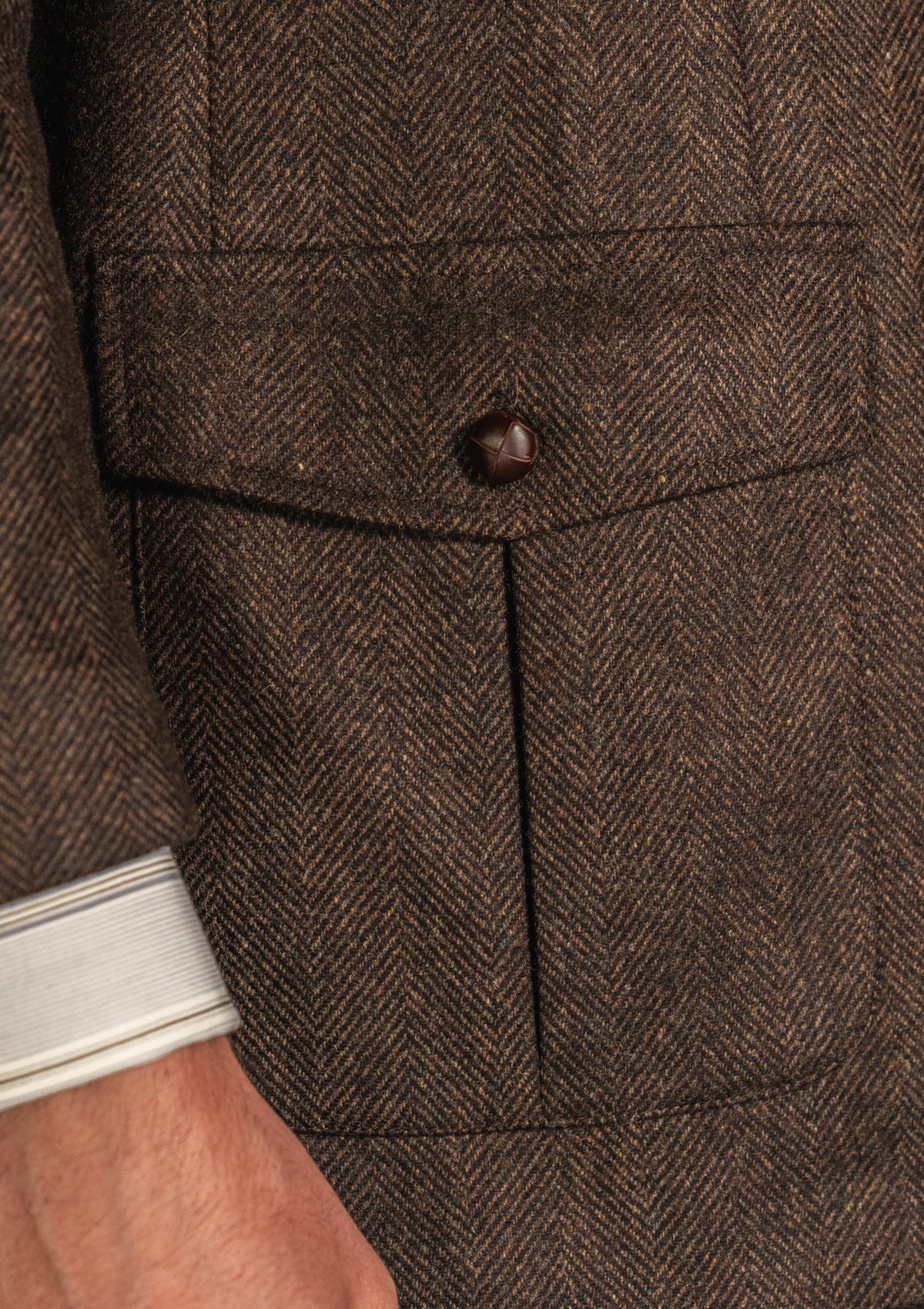 Woodrow Jacket - Burnt Saddle Herringbone