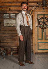 Woodrow Clark Trousers - Burnt Saddle Herringbone