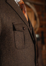 Woodrow Jacket - Burnt Saddle Herringbone
