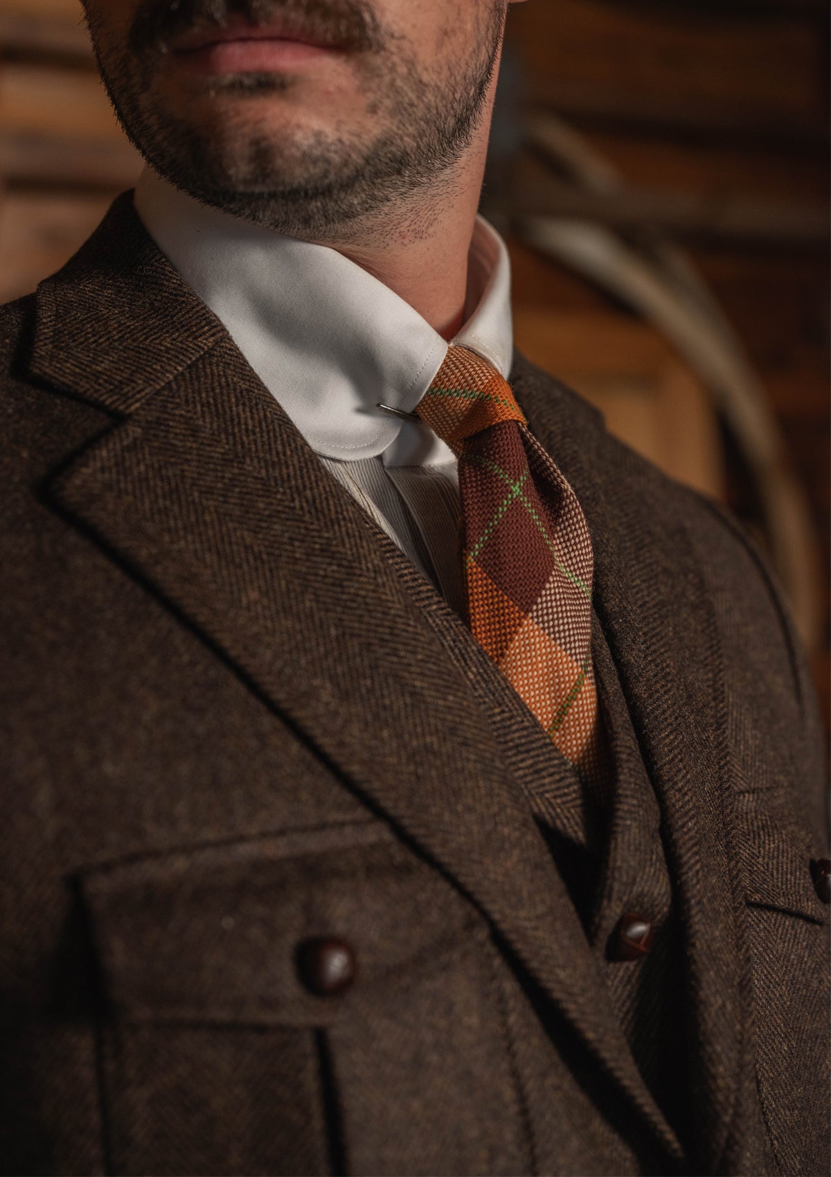 Woodrow Jacket - Burnt Saddle Herringbone