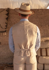 Woodrow Waistcoat - White Cream Herringbone