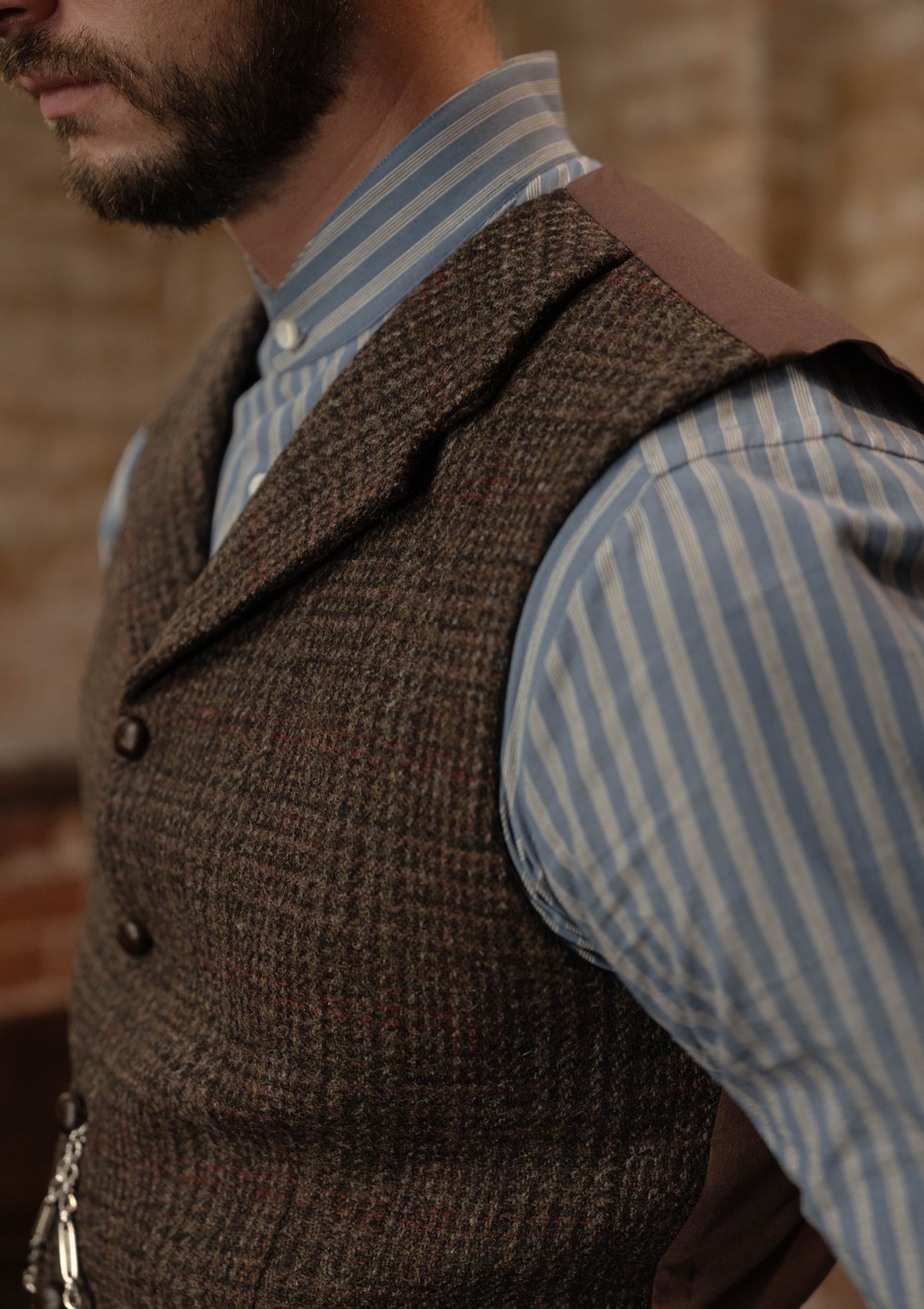 Woodrow Harris Tweed Waistcoat - Dark Prince Of Wales
