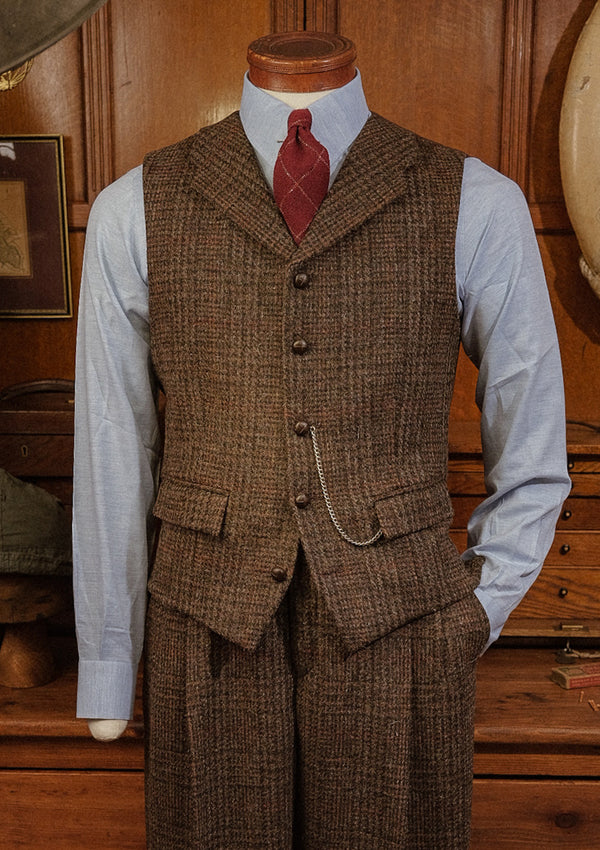 Woodrow Harris Tweed Waistcoat - Dark Prince Of Wales