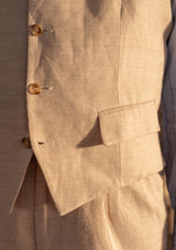 Woodrow Waistcoat - White Cream Herringbone