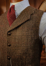 Woodrow Harris Tweed Waistcoat - Dark Prince Of Wales