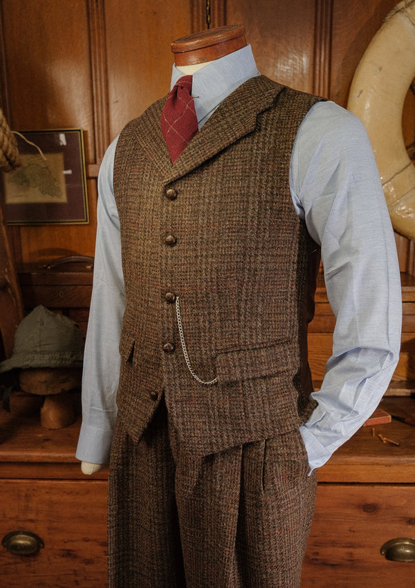 Woodrow Harris Tweed Waistcoat - Dark Prince Of Wales