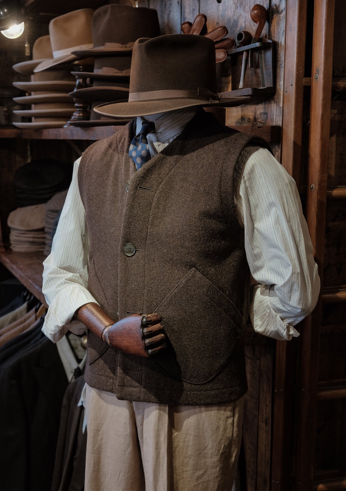 Ellison Pure Wool Waistcoat - Hickory Brown