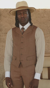 Bailey Waistcoat - Kasbah Brown Herringbone