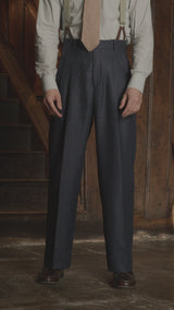 Brockman Clark Trouser - Navy Herringbone