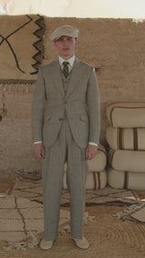 Brockman Classic Trouser - Sand Prince of Wales