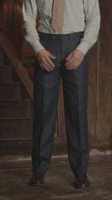 Brockman Classic Trouser - Navy Herringbone