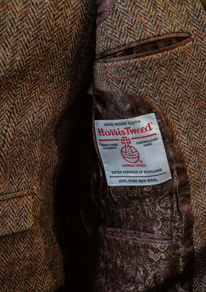 Edison Harris Tweed Waistcoat - Brown Check
