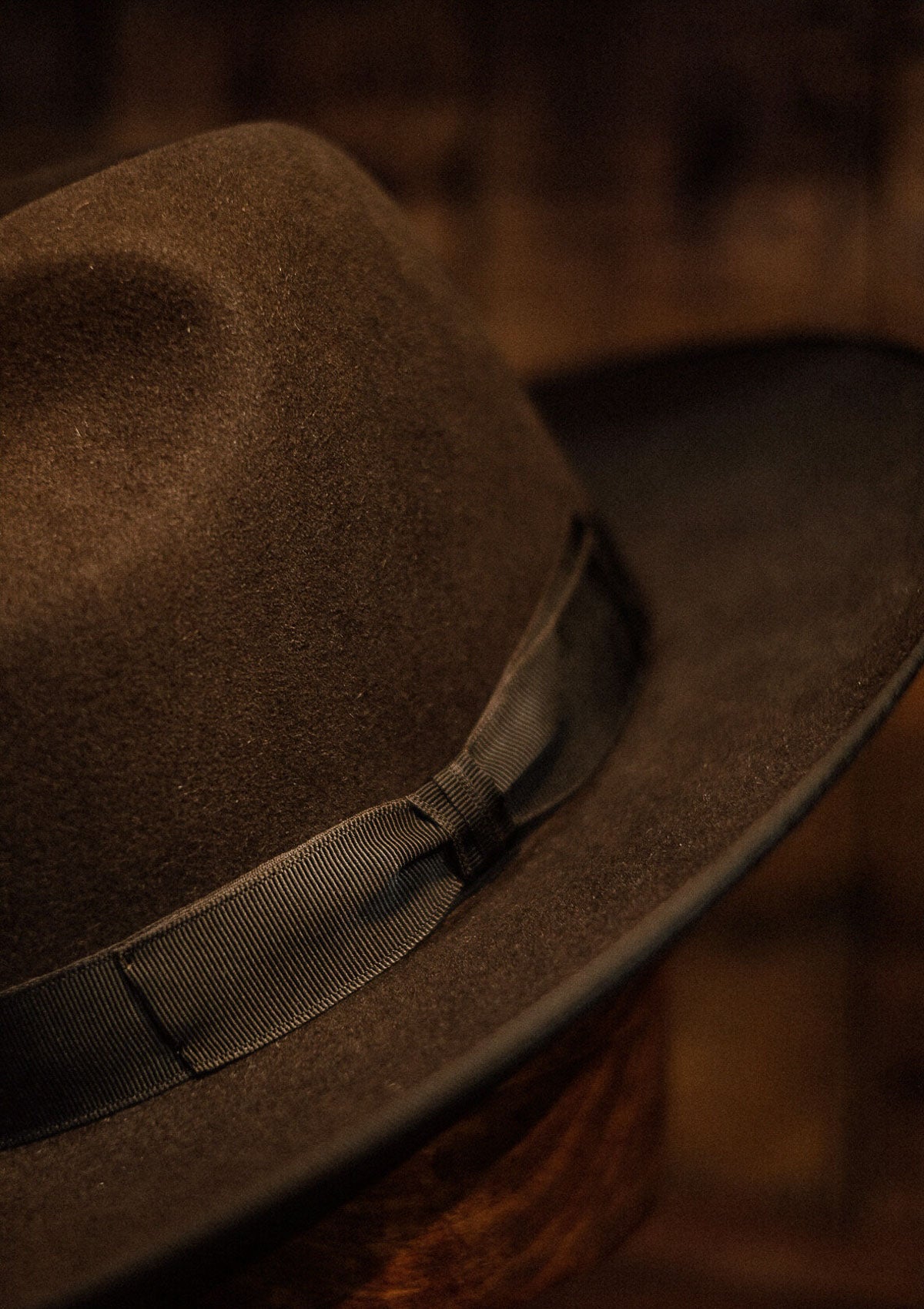 Barstow Wide Brim Fedora - Dark Brown