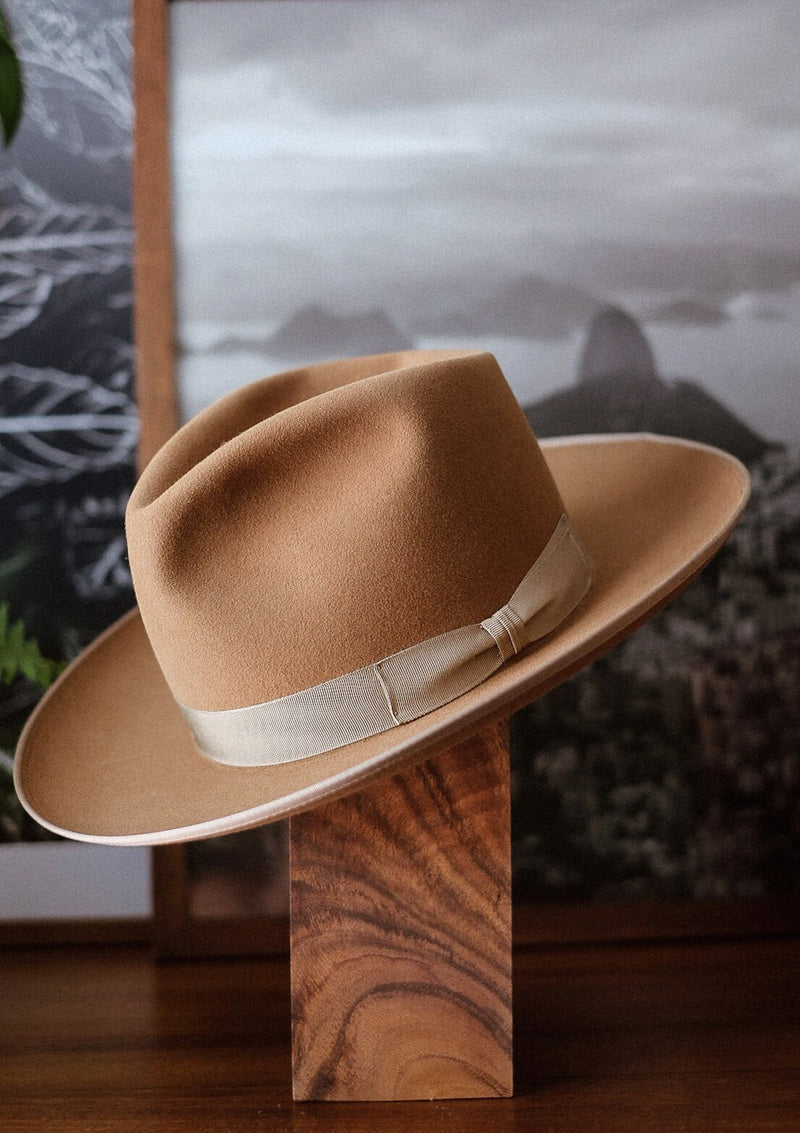 Barstow Wide Brim Fedora - Sand