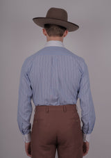 Boardman Cotton Spear-point Shirt - Blue Stripe