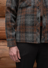 Brower Overshirt - Rust Check Harris Tweed