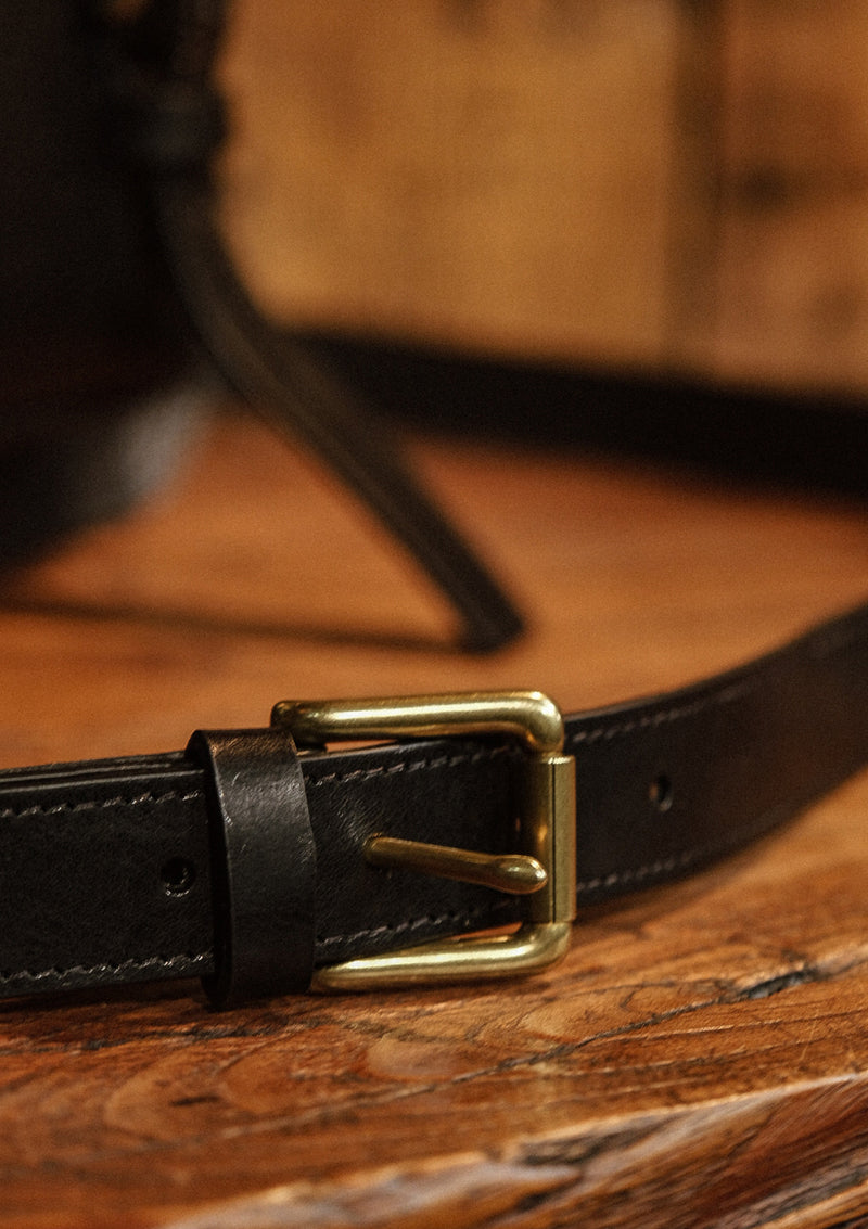 Luxury Saddle Leather Satchel - Black