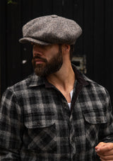 Brower Overshirt - Grey Check Harris Tweed