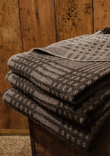 Super-soft Wool Shetland Throw - Brown Check
