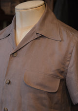 Short Sleeve Linen Board Shirt - Clay Brown