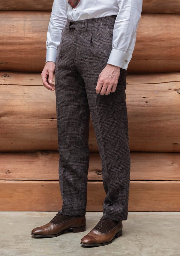 Brockman Classic Trousers  - Cobble Check Tweed