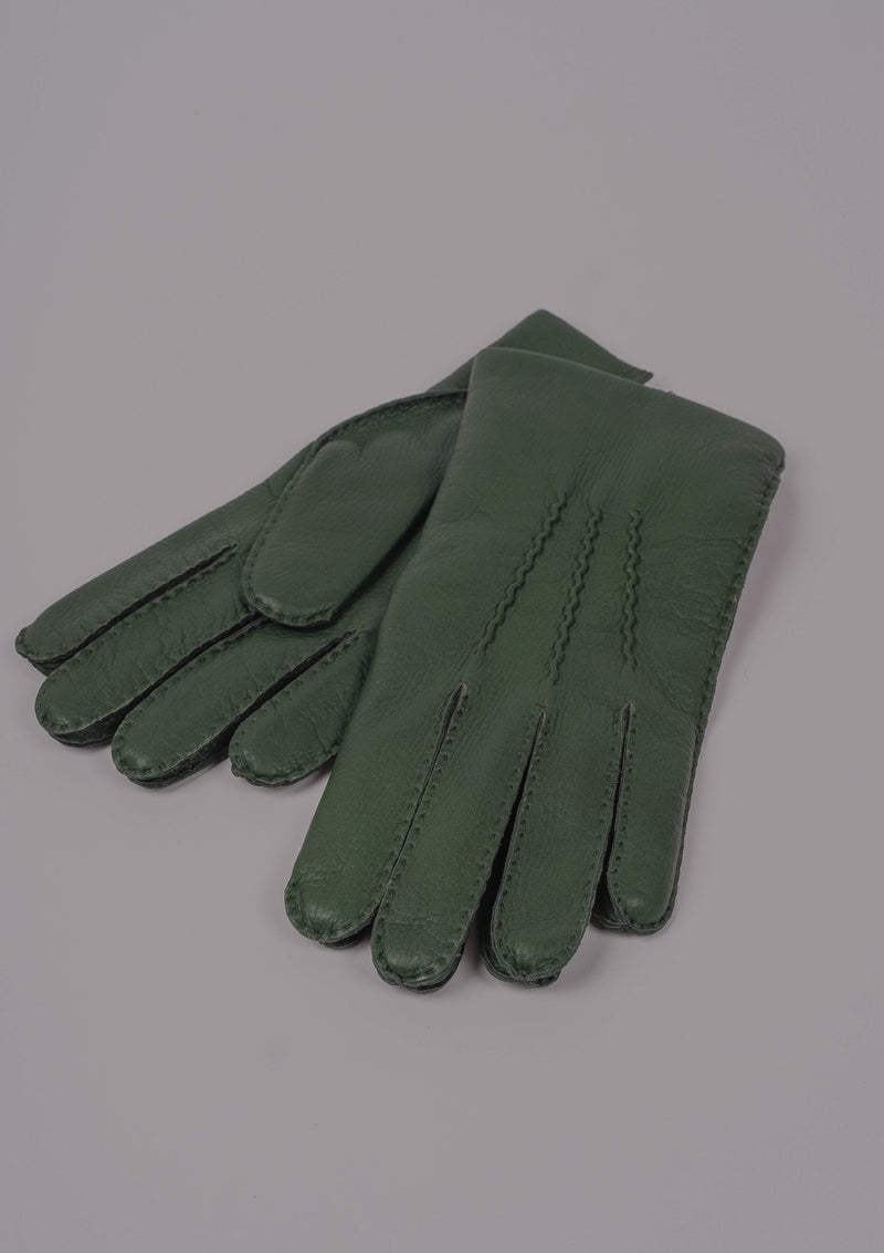 Deerskin Leather Gloves - Green