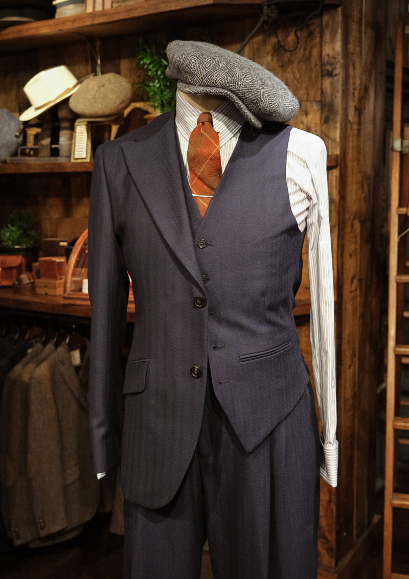 Brockman Jacket  - Navy Diamond Weave Wool