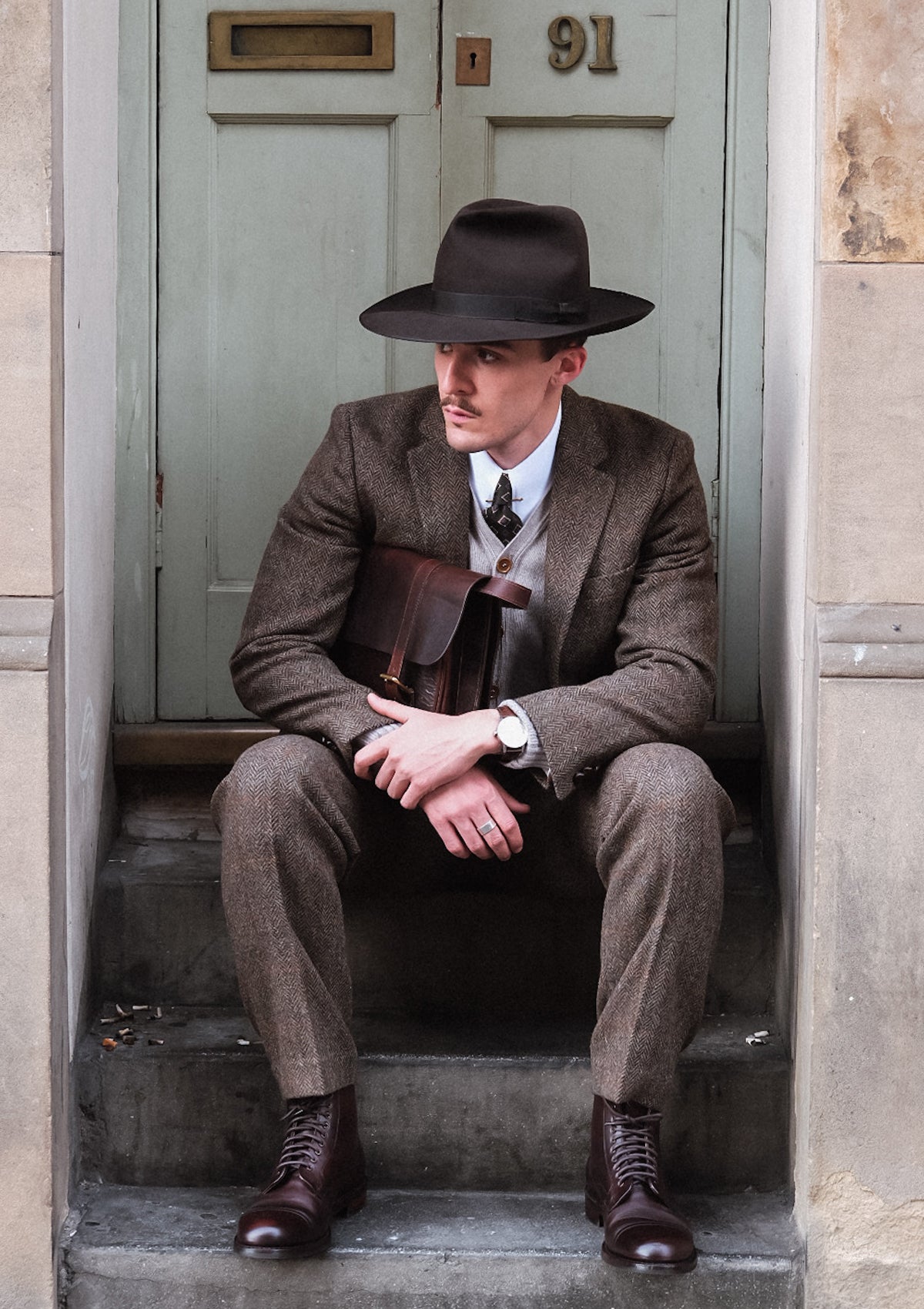 Edison Harris Tweed Jacket - Brown Check – Thomas Farthing London