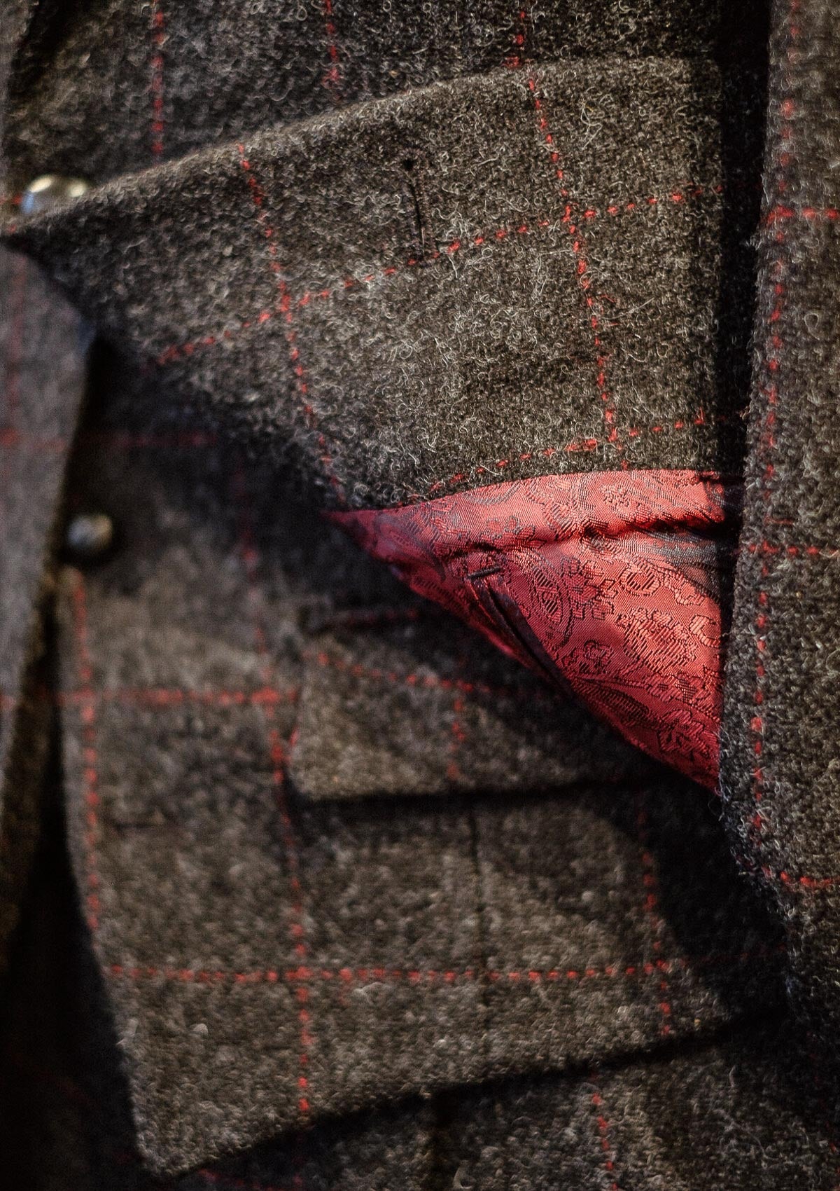 Edison Harris Tweed Jacket - Red Check – Thomas Farthing London