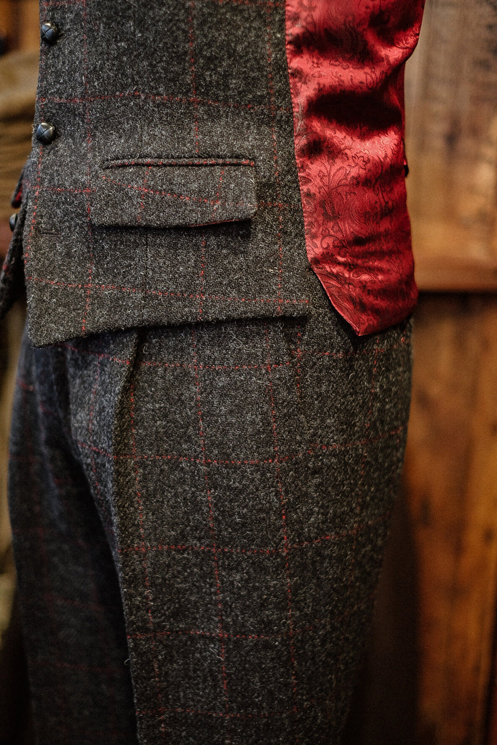 I AM DORK ''HARRIS TWEED TROUSERS'' (GRAY / BLUE / ORANGE