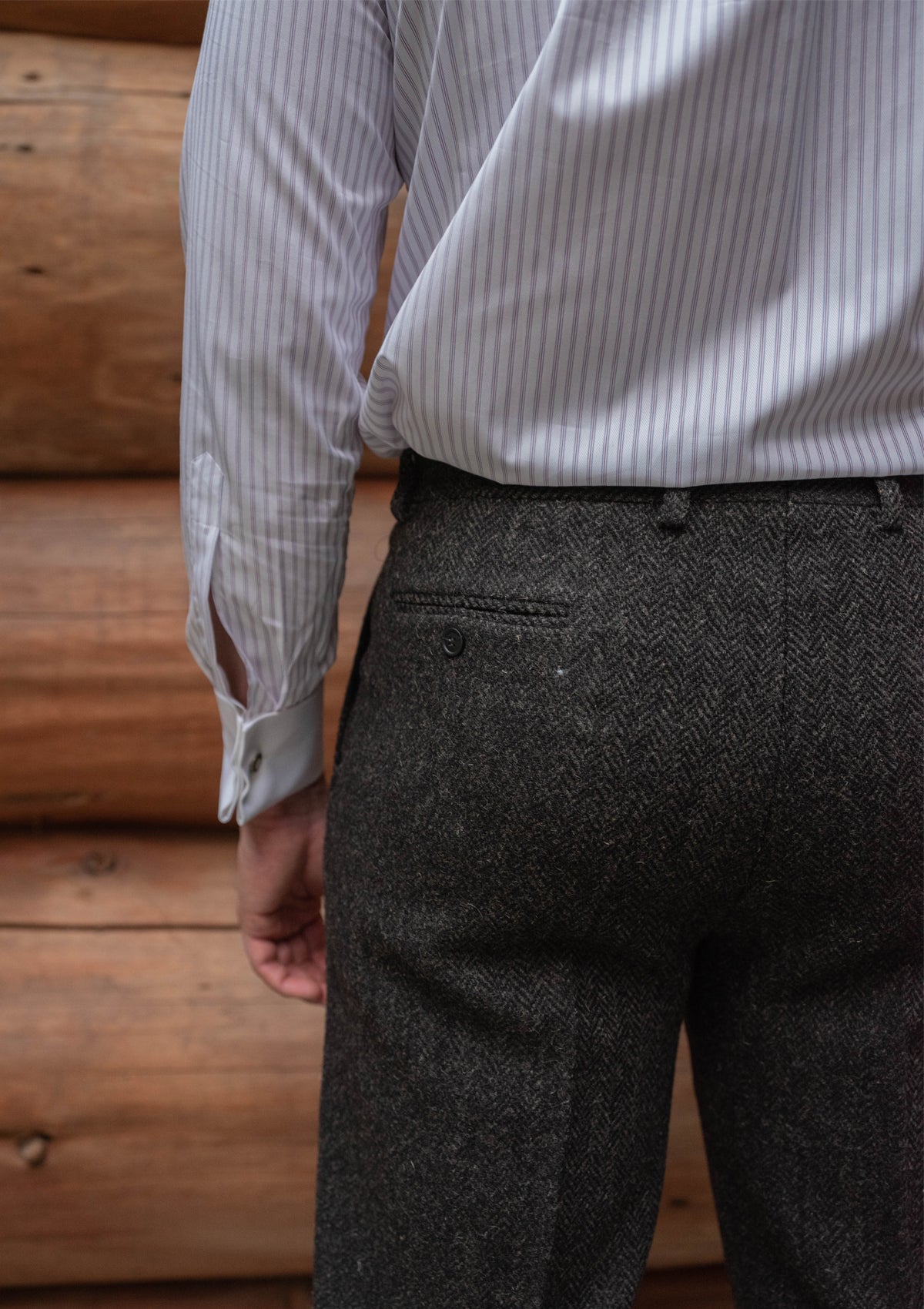 Edison Harris Tweed Classic Trouser - Charcoal Herringbone – Thomas ...