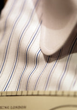Classic Cotton Shirt With Club Collar & French Double Cuffs - Vintage Stripe