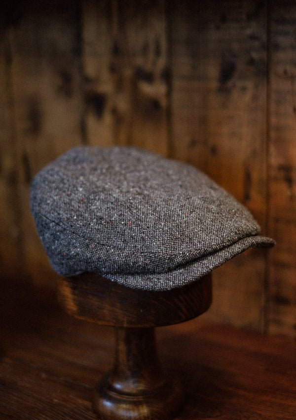 Geary Flat Cap - Grey Donegal Tweed