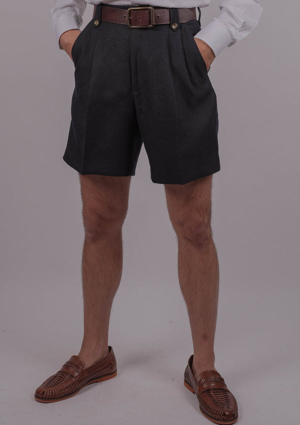 Gene Linen Shorts - Navy