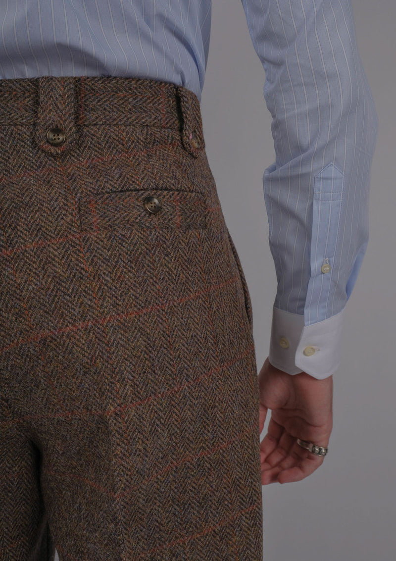 Edison Gene Harris Tweed Trousers - Brown Check