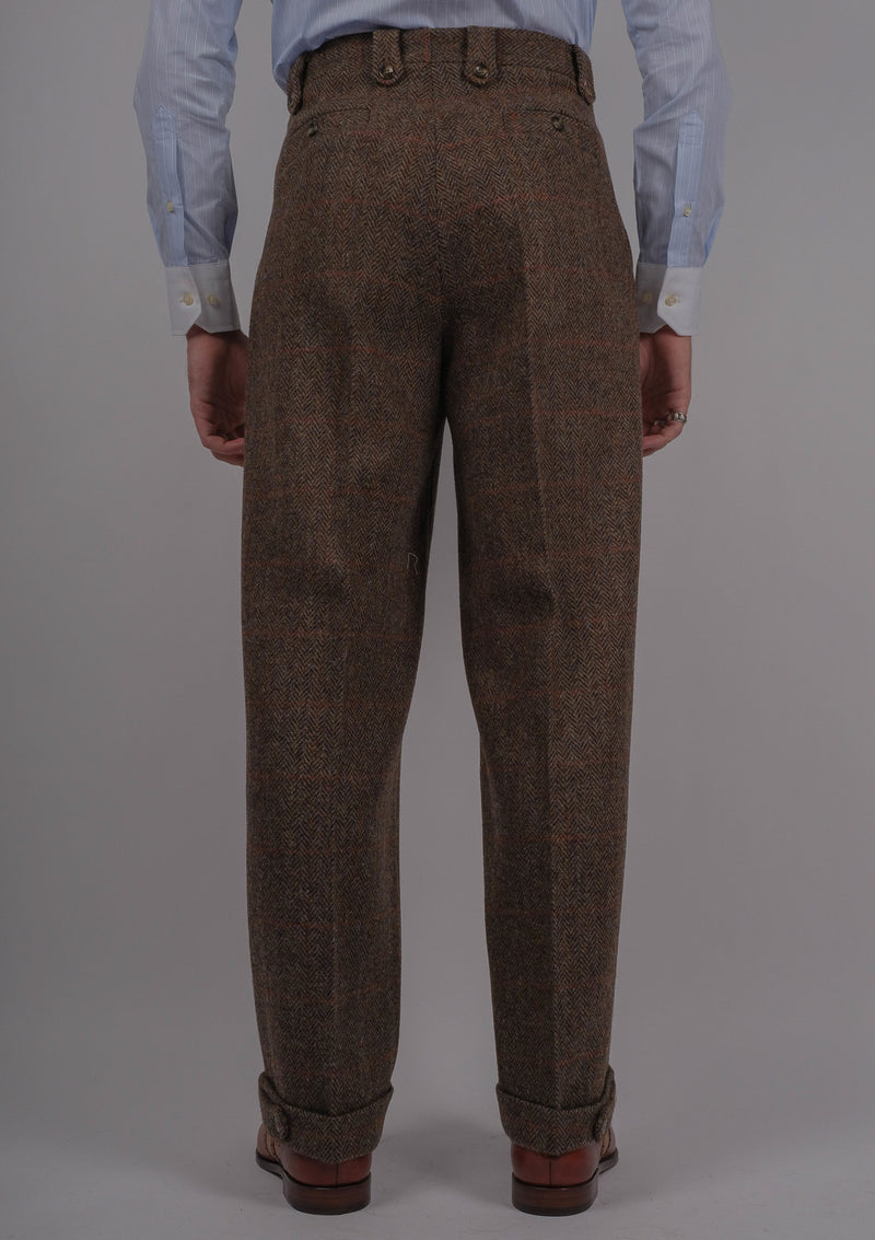 Edison Gene Harris Tweed Trousers - Brown Check