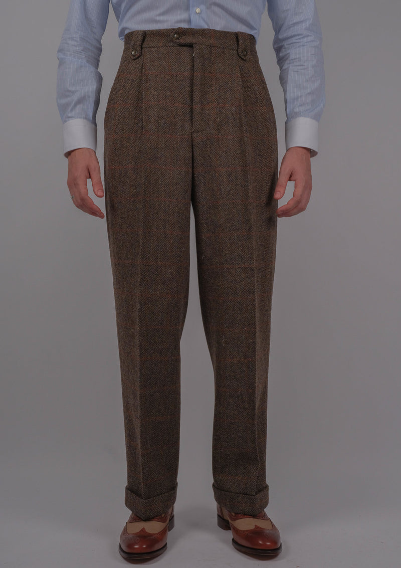 Edison Gene Harris Tweed Trousers - Brown Check