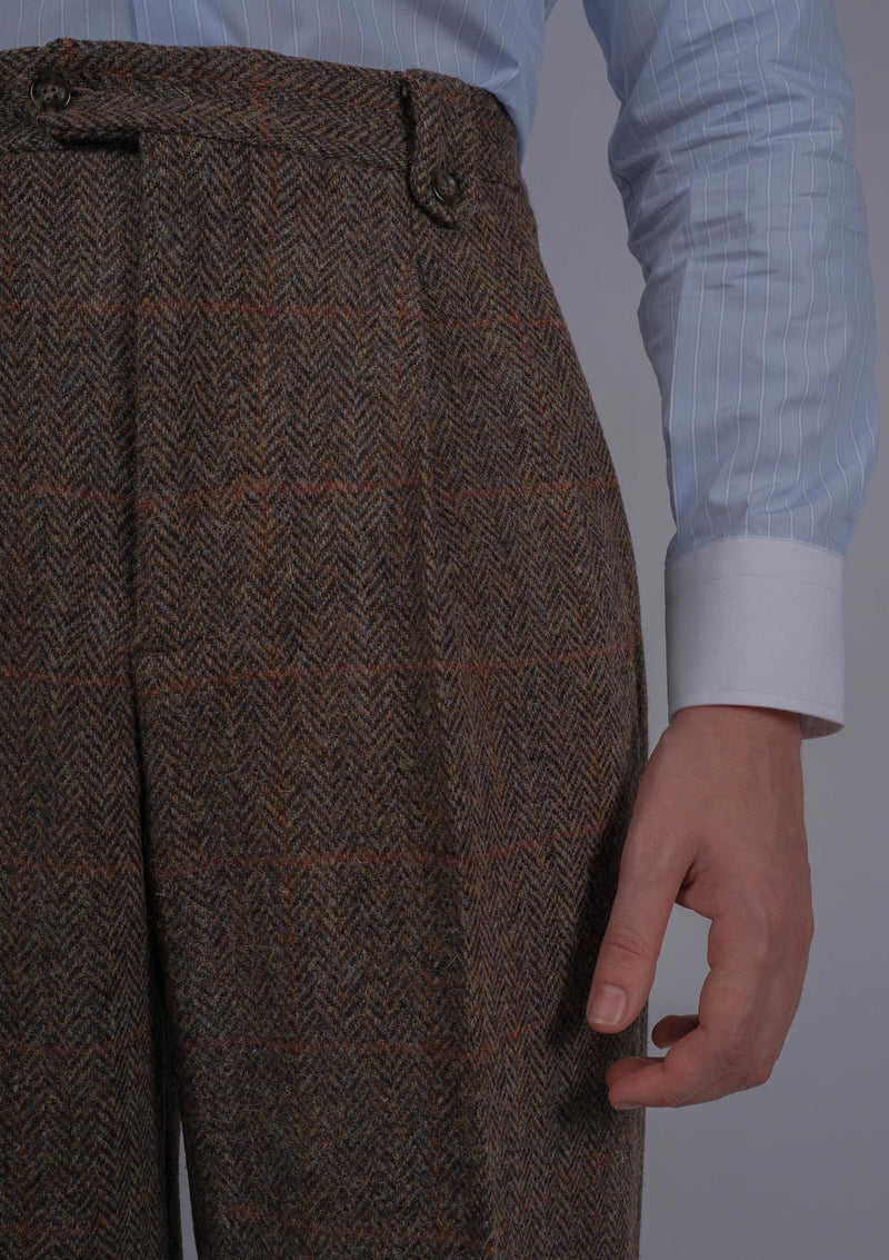 Edison Gene Harris Tweed Trousers - Brown Check