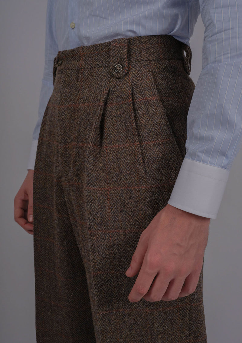 Edison Gene Harris Tweed Trousers - Brown Check