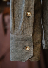 Long Sleeve Linen Board Shirt - Dusty Jade