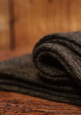 Super-soft Lambswool Ribbed Scarf - Pine Green