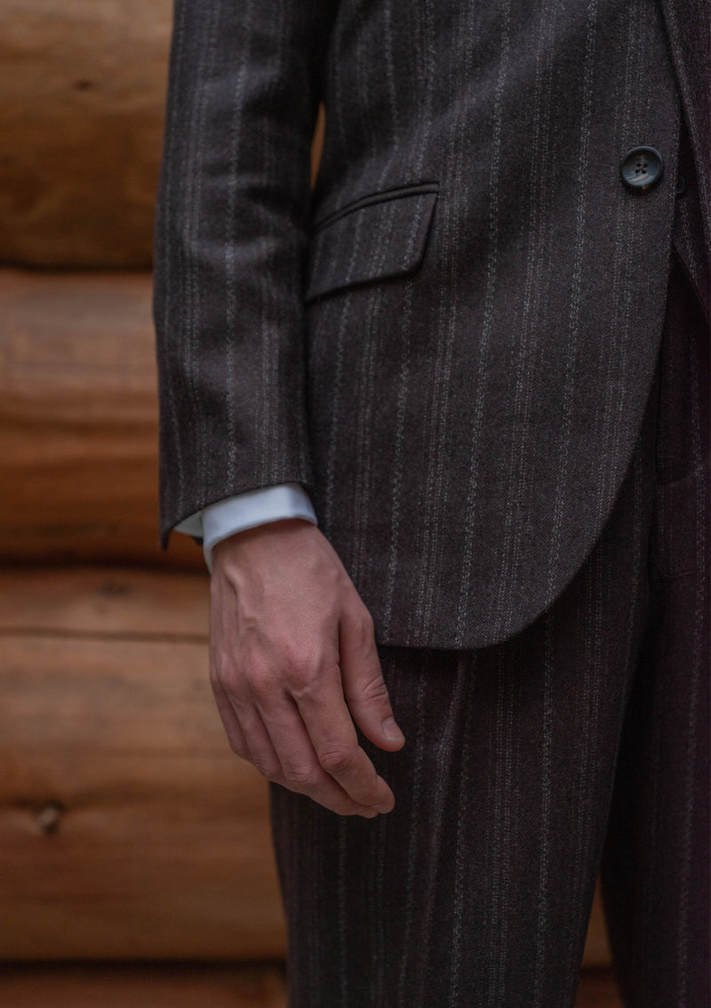 Munro Jacket - Dark Taupe with Vintage Grey Stripe