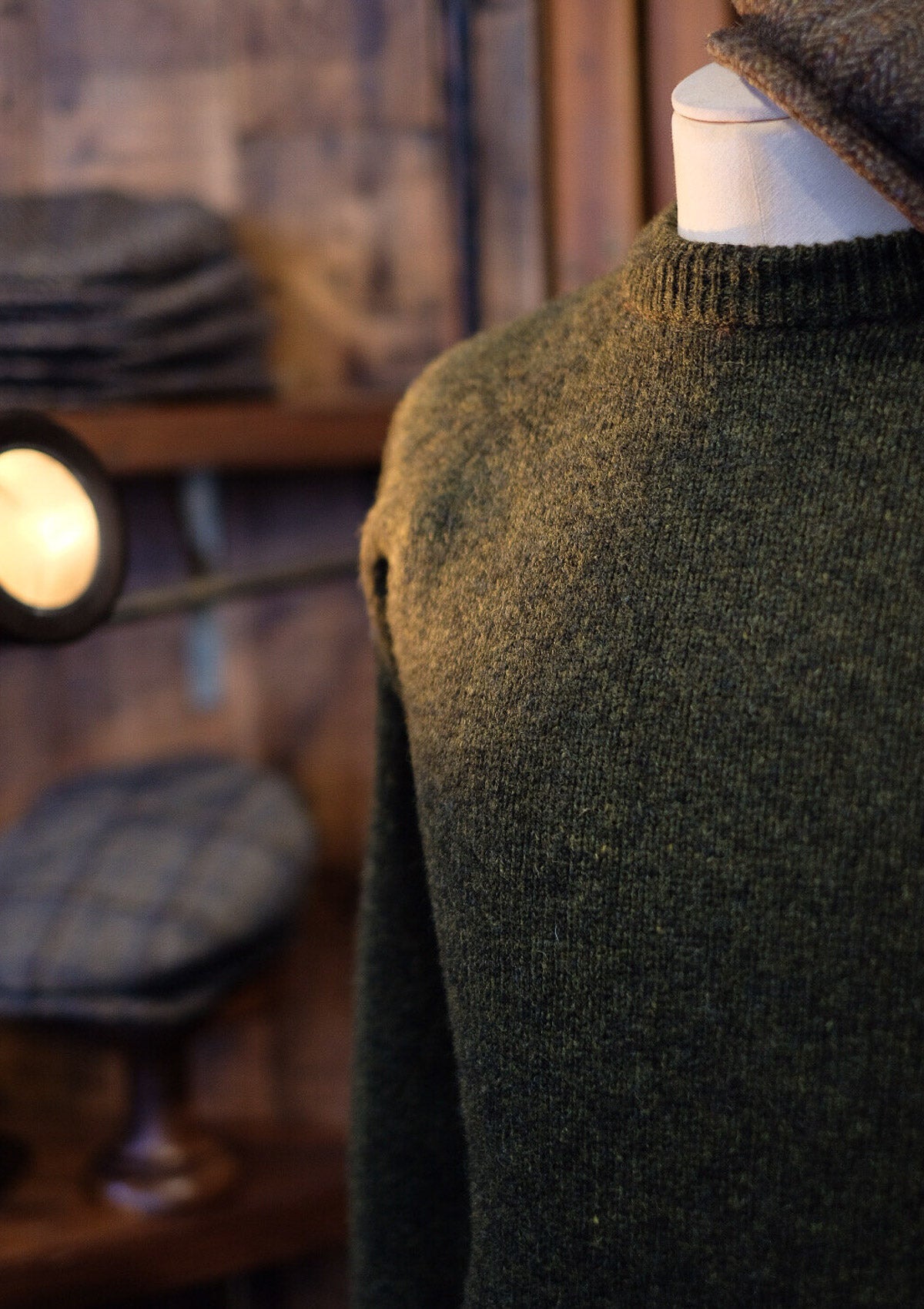 Mawson Lambs Wool Sweater - Pine Shadow – Thomas Farthing London