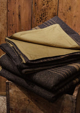 Luxurious Picnic Blanket -  Dark Brown with Tan Waxed Cotton